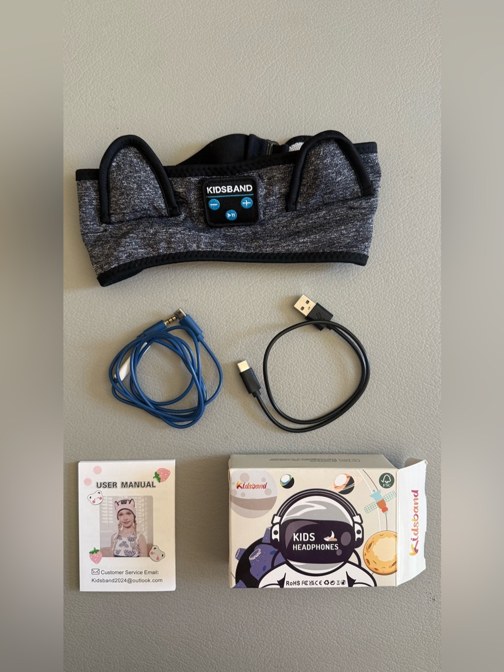 Kids Headphones | Bluetooth Adjustable Headband, Wireless for sleep travel | EUC